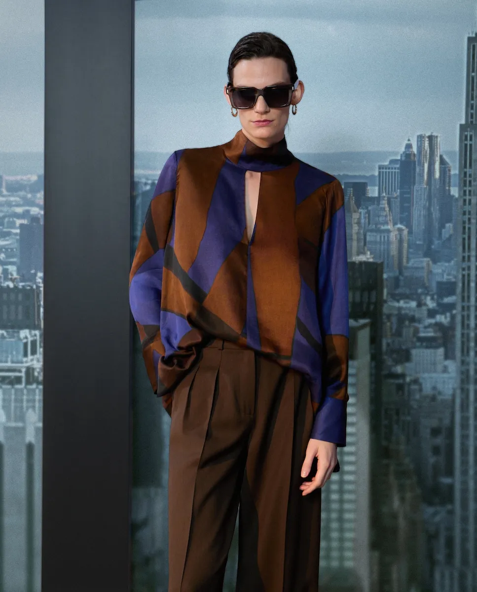 

Женская блуза с геометрическим узором Woman Limited El Corte Inglés, синий