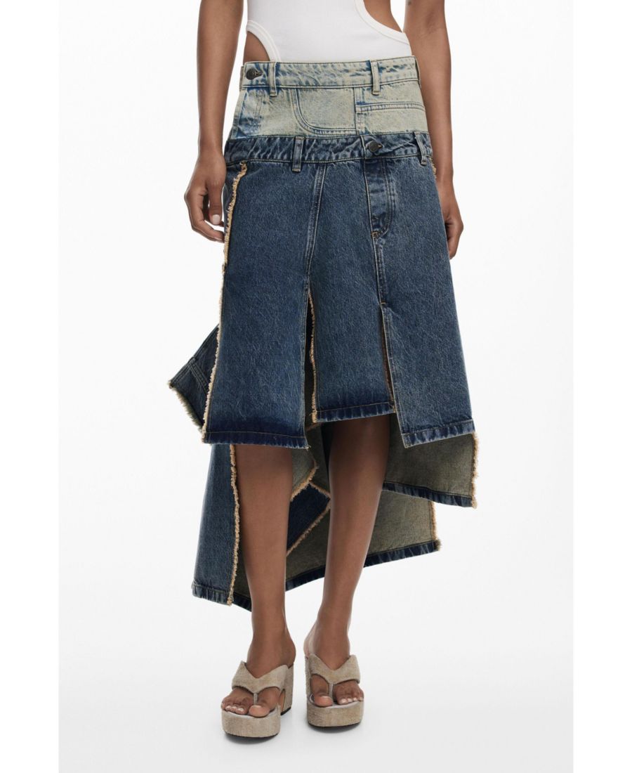 

Женская длинная юбка с двойным поясом Desigual, Blue