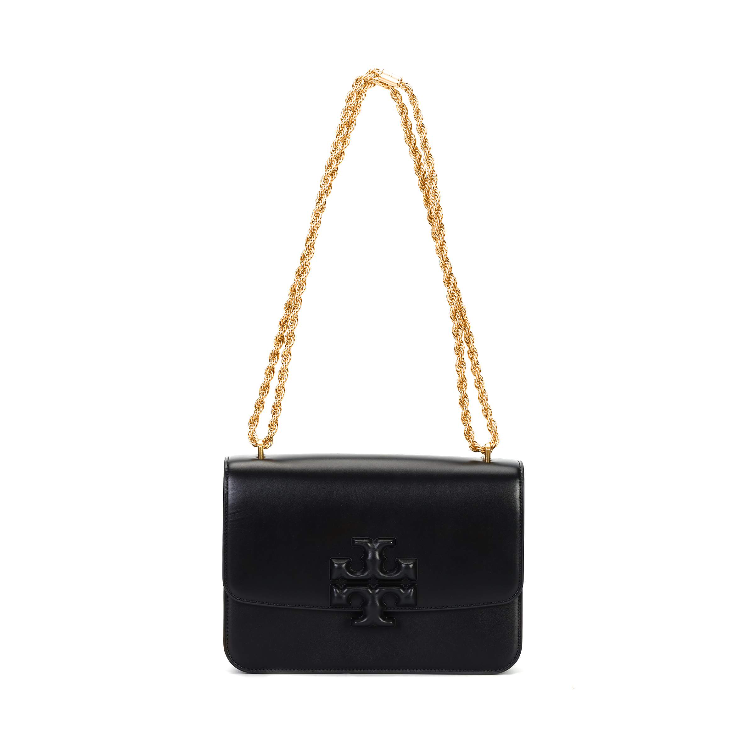 

TORY BURCH Сумка-коробка из кожи Eleanor с витым шнуром и цепочкой, маленькая квадратная сумка через плечо, женская, черная