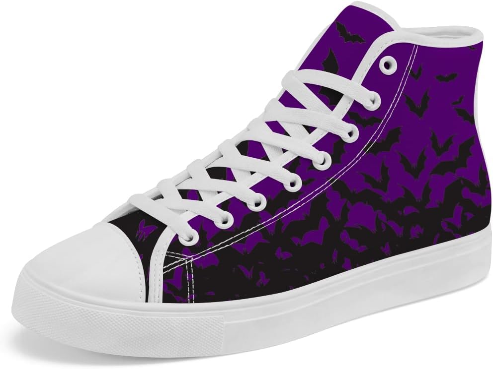 

Высокие кеды из канвы для женщин и мужчин Бэт высокие кроссовки на шнуровке повседневные Chebing, пурпурный