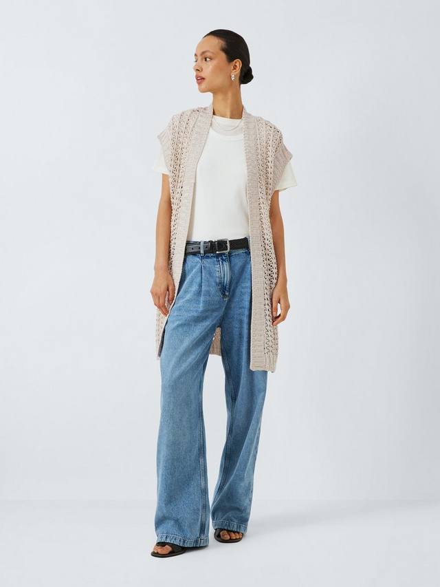 

Вязаный кардиган-безрукавка длинный AND/OR, Natural