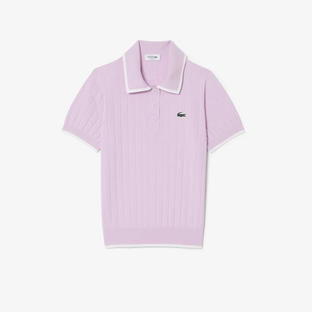 Гольф-свитер Lacoste, поло с коротким рукавом, розовый