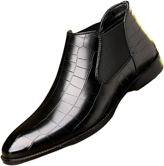 

Мужские повседневные ботинки Azttoztto Chelsea, устойчивые к износу и нескользящие кожаные слипоны, подходящие для вечеринок на открытом воздухе и офиса, черный