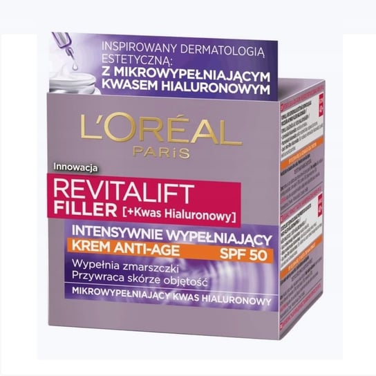 

Крем интенсивно заполняющий морщины Anti-Age SPF50 50мл Loreal REVITALIFT FILLER [HA], L'oréal Paris