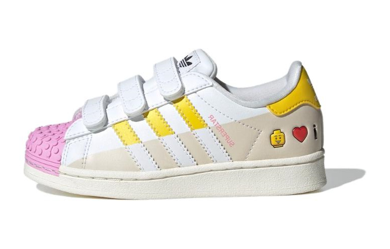 Adidas Originals Детские кроссовки для скейтбординга SUPERSTAR Low Top, бежевые, для детей от 3 до 7 лет — фото 2