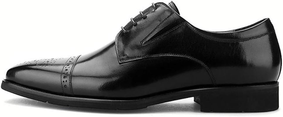 

Мужские классические туфли, кожаные деловые туфли на шнуровке для работы, деловых встреч, вечеринок и свадеб, ручная работа из бычьей кожи с тиснением, черные - 42/UK 8/US 8.5 Jlfzc