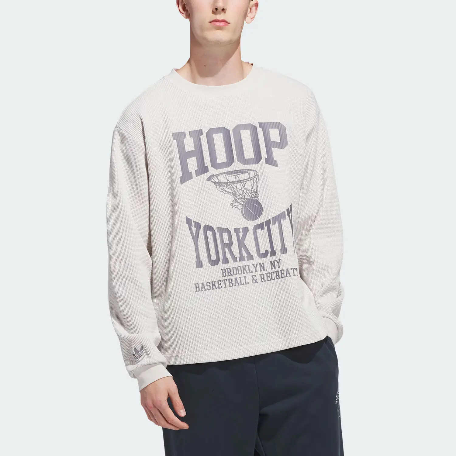 Футболка Hoop York City Waffle Top Unisex Adidas Originals, Mica Powder — фото 2