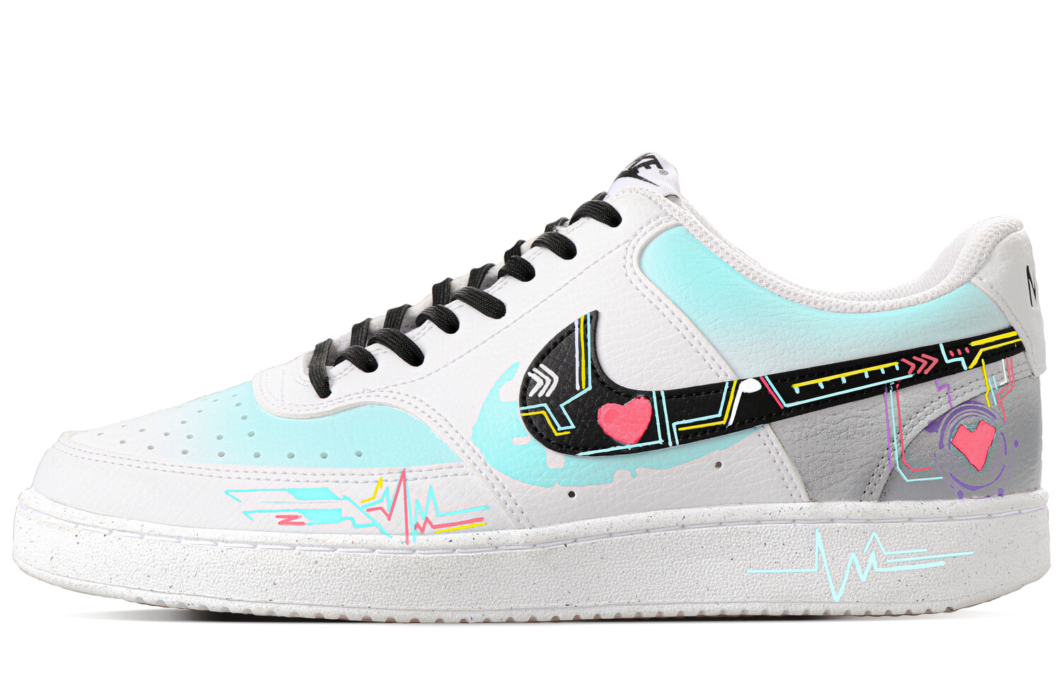 

Кроссовки Nike Court Vision 1 Skateboarding Shoes Men Low-top White/blue/gray, цвет Pixel Future