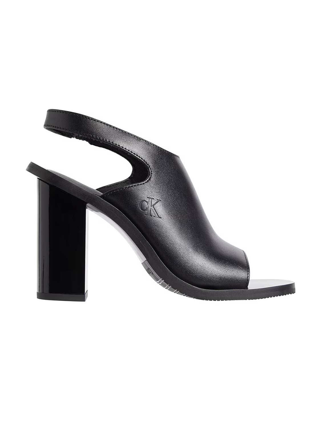 Босоножки sandali con tacco in pelle Calvin Klein, черный