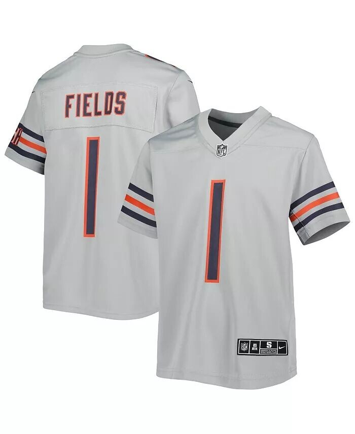 

Серая майка Big Boys Justin Fields Chicago Bears с перевернутой игрой Nike