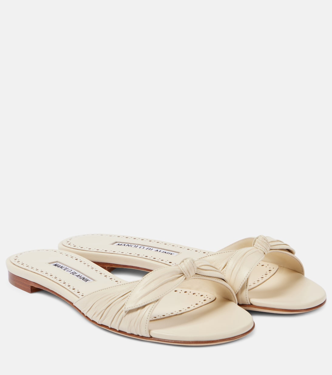 Кожаные мюли Lolloflat Manolo Blahnik, белый