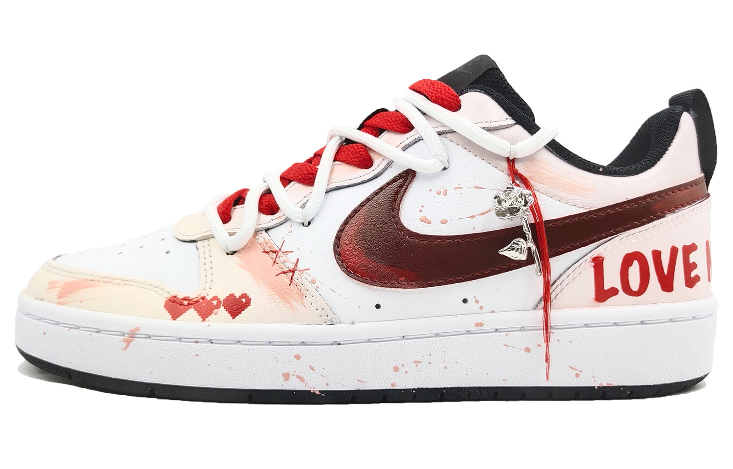

Кроссовки Nike Court Borough Skateboard Shoes Women's Low-Top White, Розовый, Кроссовки Nike Court Borough Skateboard Shoes Women's Low-Top White