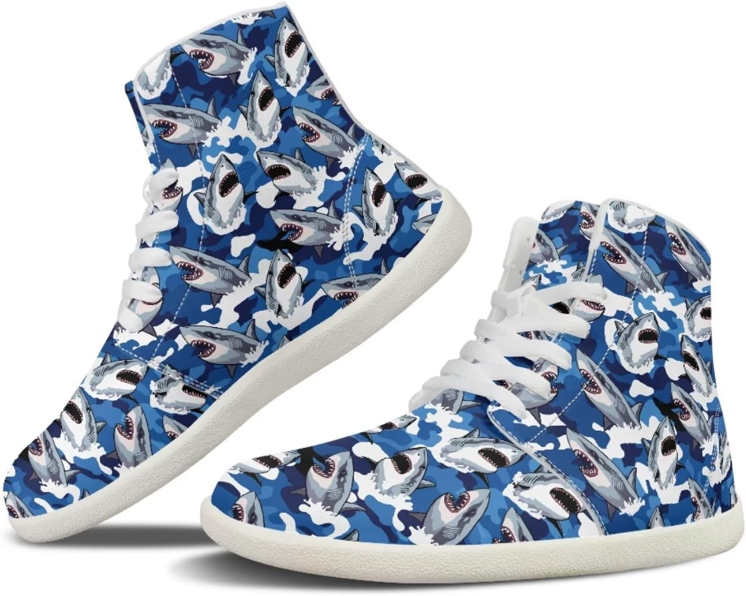 

Мужские кроссовки chaqlin Mid Top, противоскользящие, широкой посадки, минималистичного дизайна, классические модные высокие кеды, шнуровка, стильные повседневные кроссовки для пар, Sea Shark Head
