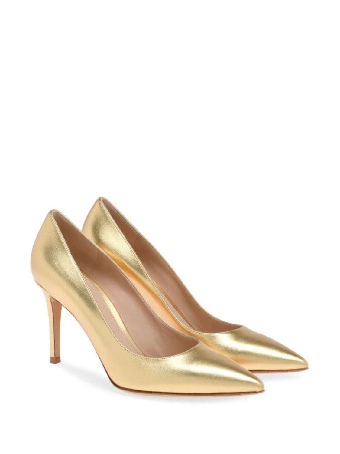 Gianvito Rossi туфли с заостренным носком, золотой — фото 2