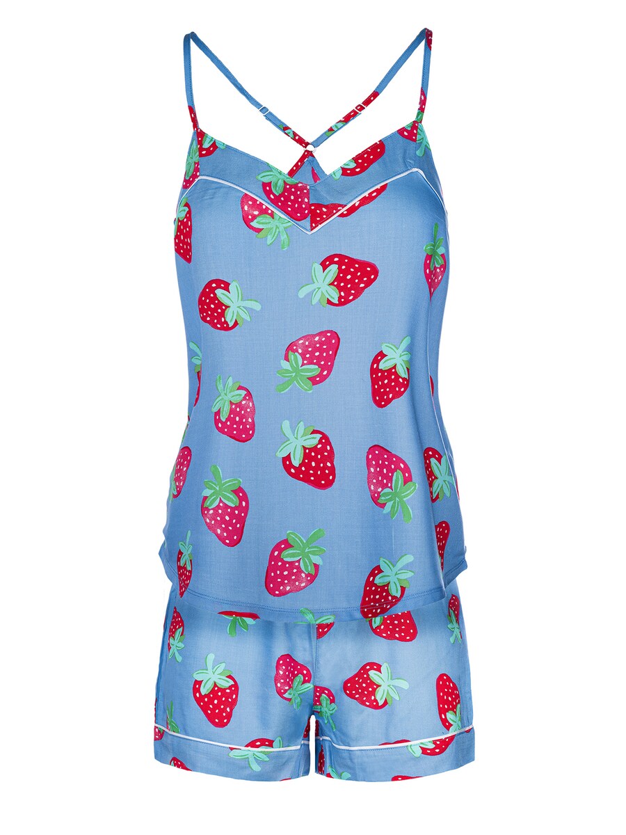 

Короткий пижамный комплект PJ Salvage Farmers Market, цвет Light blue/Red