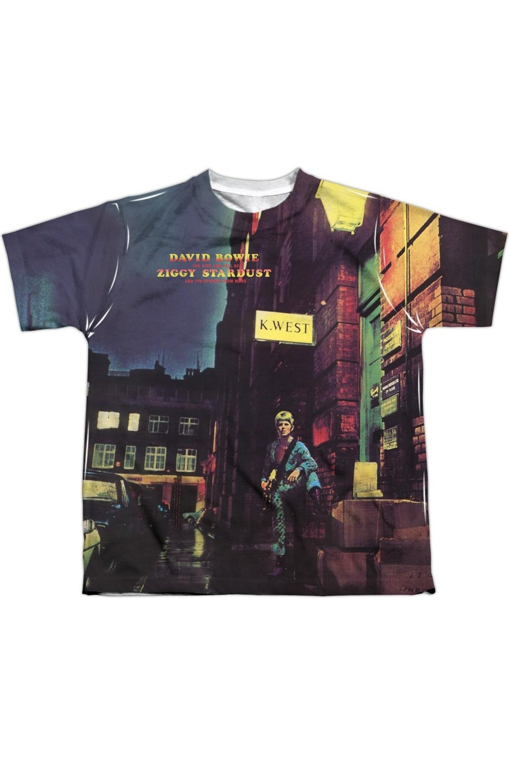 

Футболка молодежная с коротким рукавом David Bowie Ziggy Star Dust из полиэстера Gildan, белый