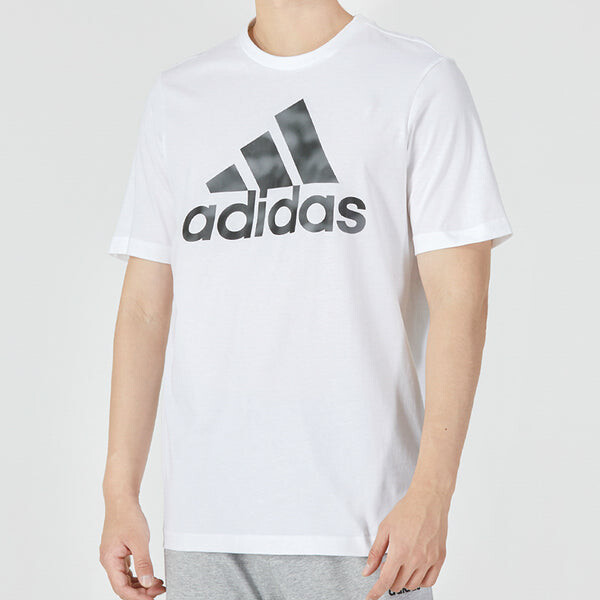 Футболка Men's adidas Camo T Athleisure Casual Sports Logo Round Neck Short Sleeve White T-Shirt, мультиколор — фото 3
