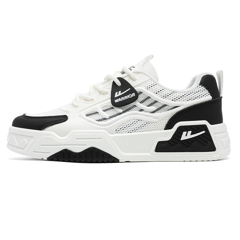 

Износостойкие низкие мужские кроссовки, увеличивающие рост WARRIOR, White Black