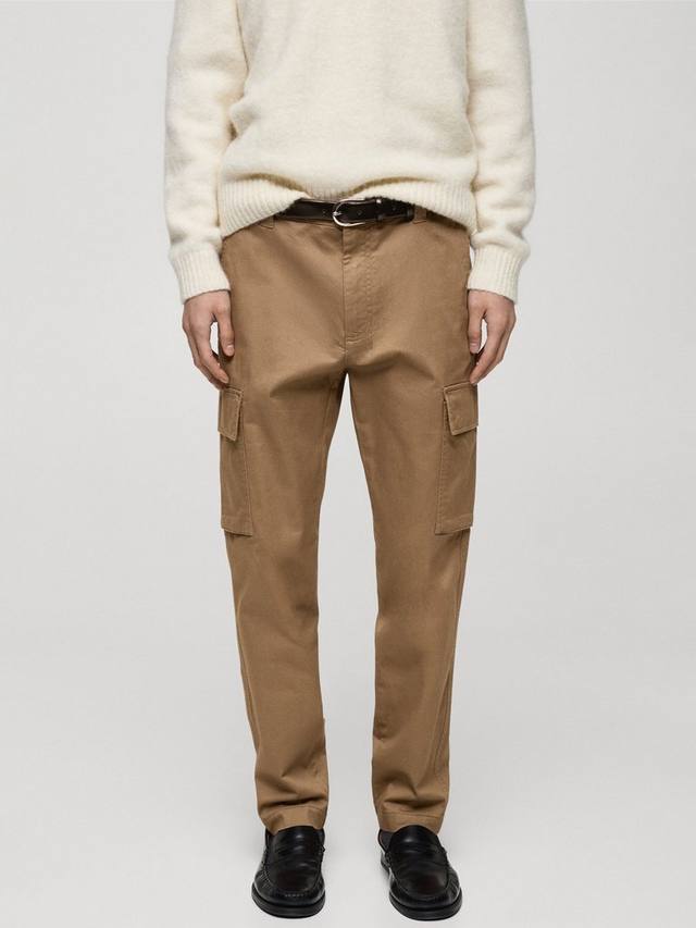 

Брюки-карго прямого кроя Mango, цвет Medium Brown