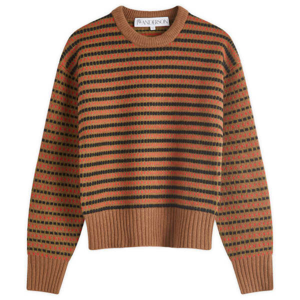 

Джемпер с жаккардовым узором в полоску Jw Anderson, зеленый