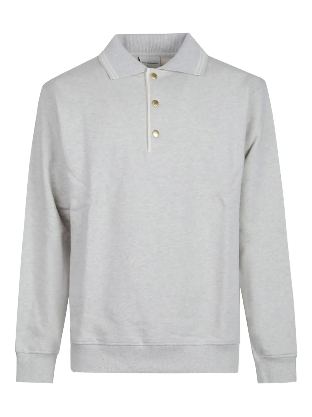 

Хлопковый свитшот с воротником-поло Drôle De Monsieur, серый