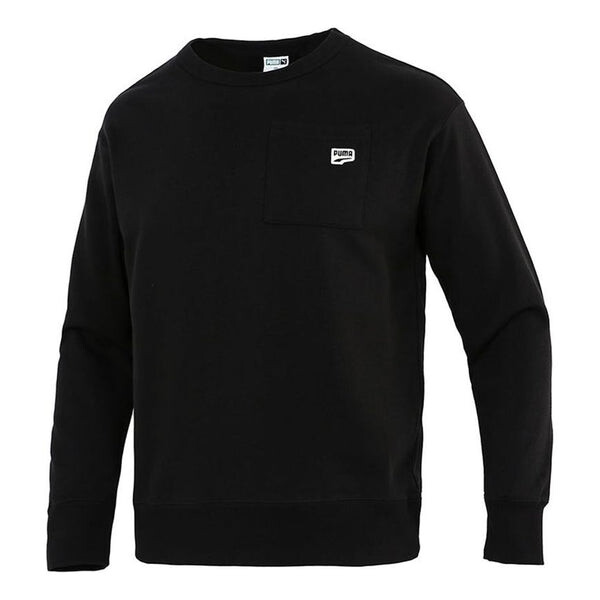 

Толстовка pocket small label sports knit round neck pullover black Puma, черный