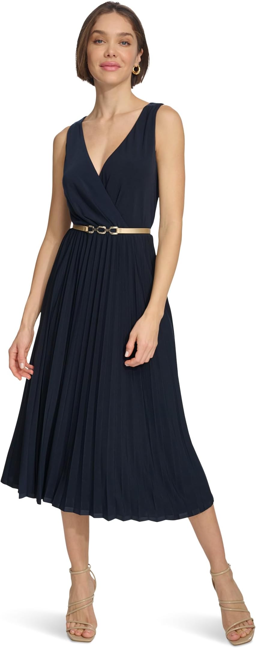 

Платье Tommy Hilfiger Pleated Skirt Midi Dress, цвет Sky Captain