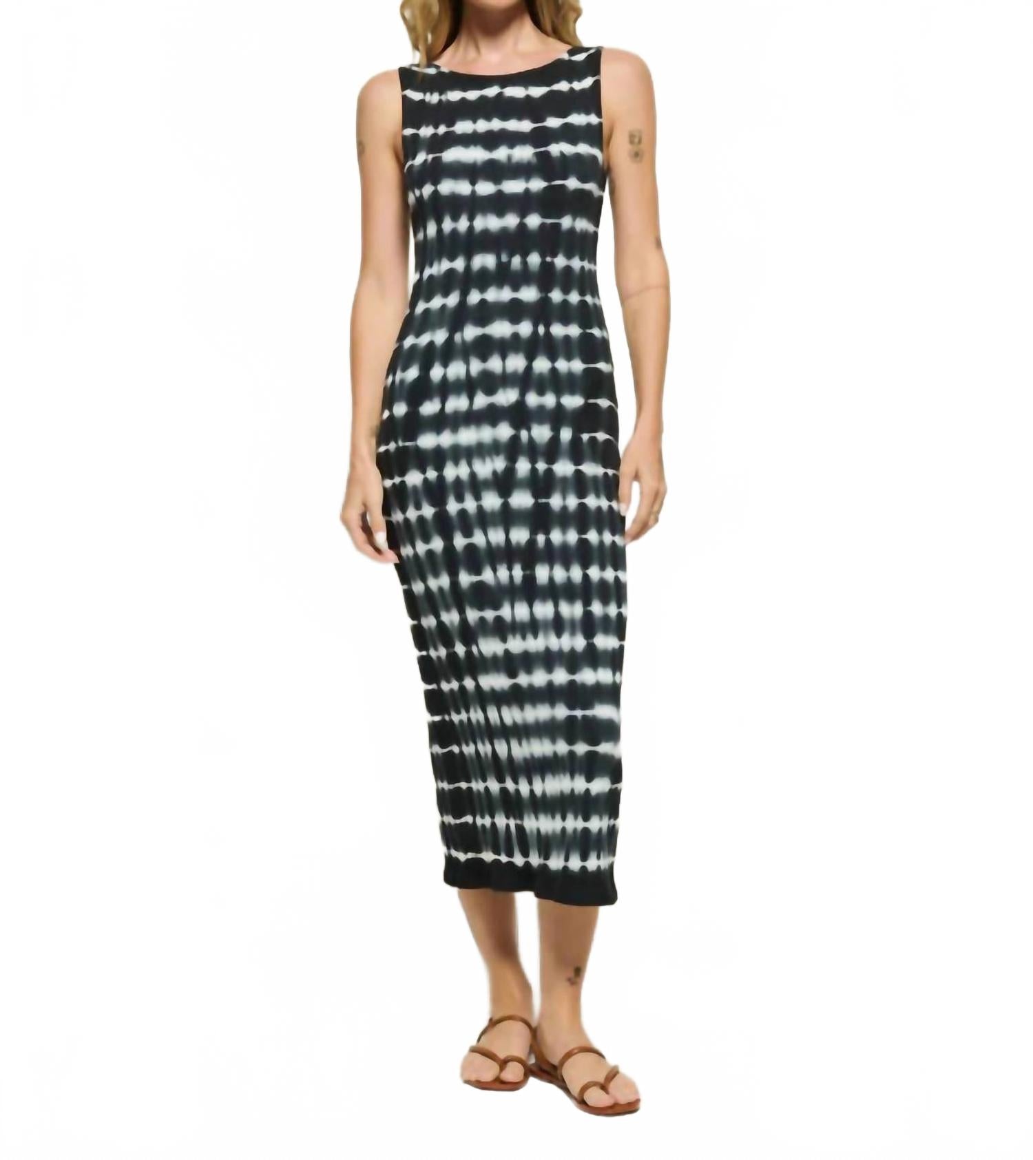 

Кристи Миди платье в технике тай-дай с полосками Nation LTD, Tie Dye Stripe