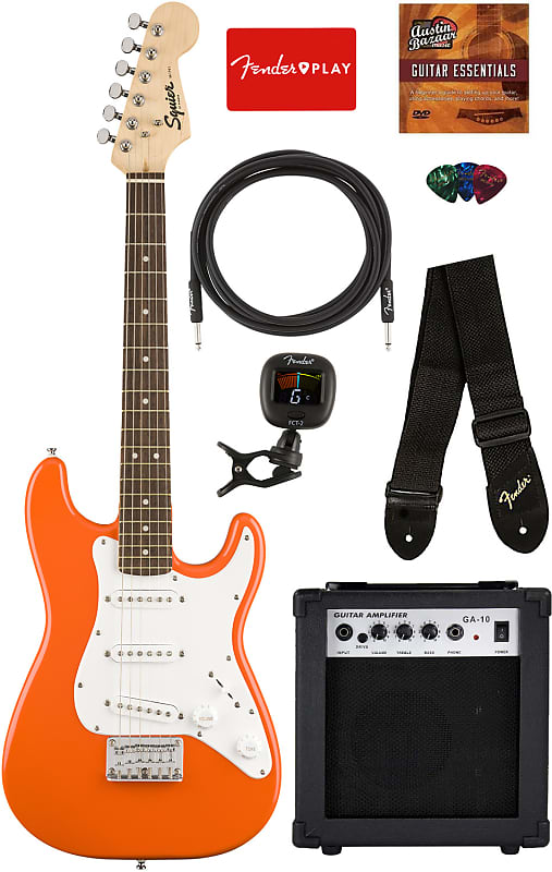 

Электрогитара Fender Squier 3/4-Size Mini Strat - Competition Orange w/ Amplifier