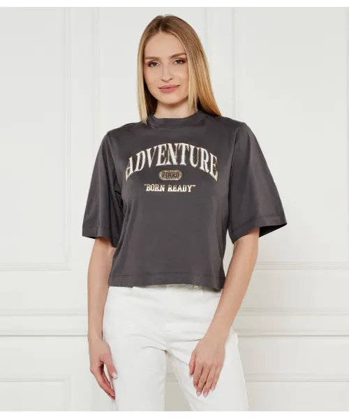 

Футболка «Приключения» Loose fit Pinko, серый