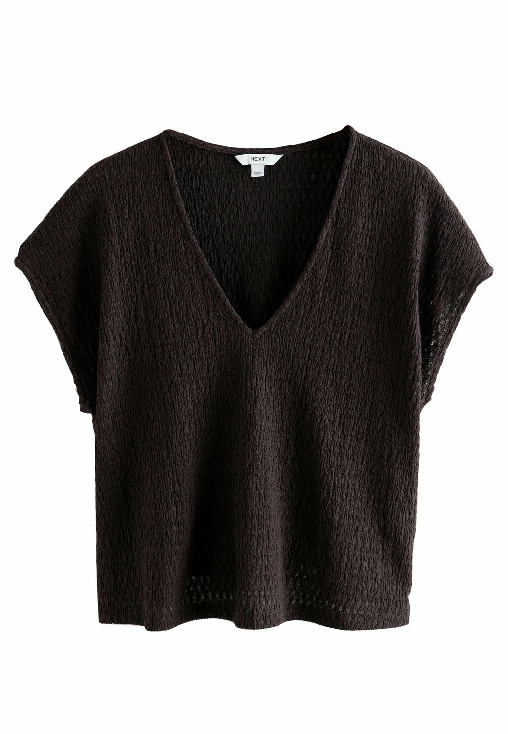 Футболка с принтом REGULAR FIT SHORT SLEEVE V-NECK Next, коричневый — фото 4