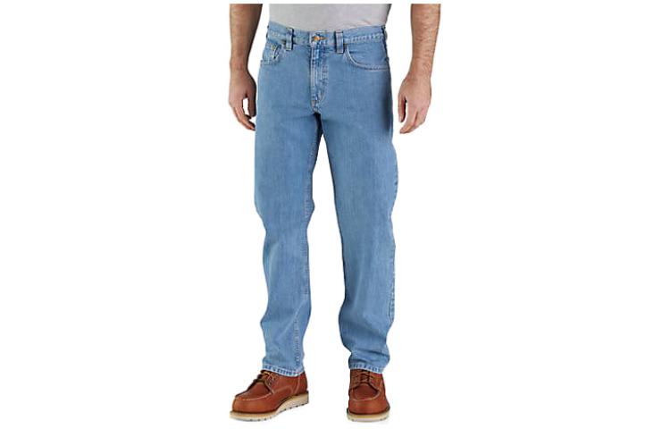 

Мужские джинсы, брюки прямого кроя средней жесткости Carhartt, haze синий