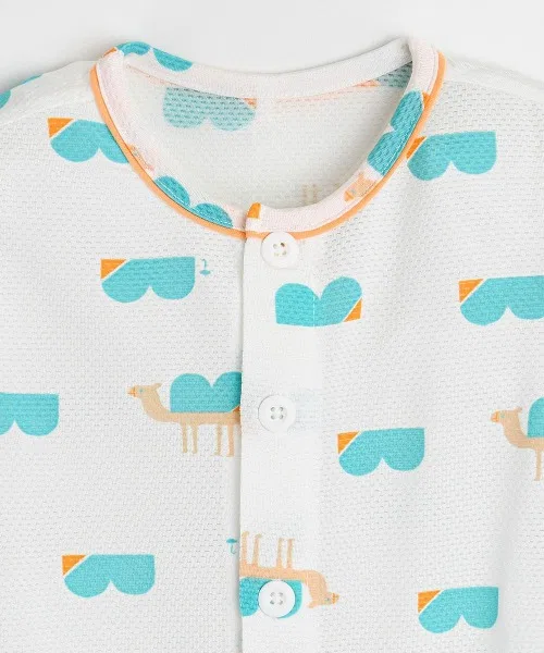 Комплект пижамы из сетки с верблюдом, moimoln, 2 предмета, 91% вискоза, мята — фото 4