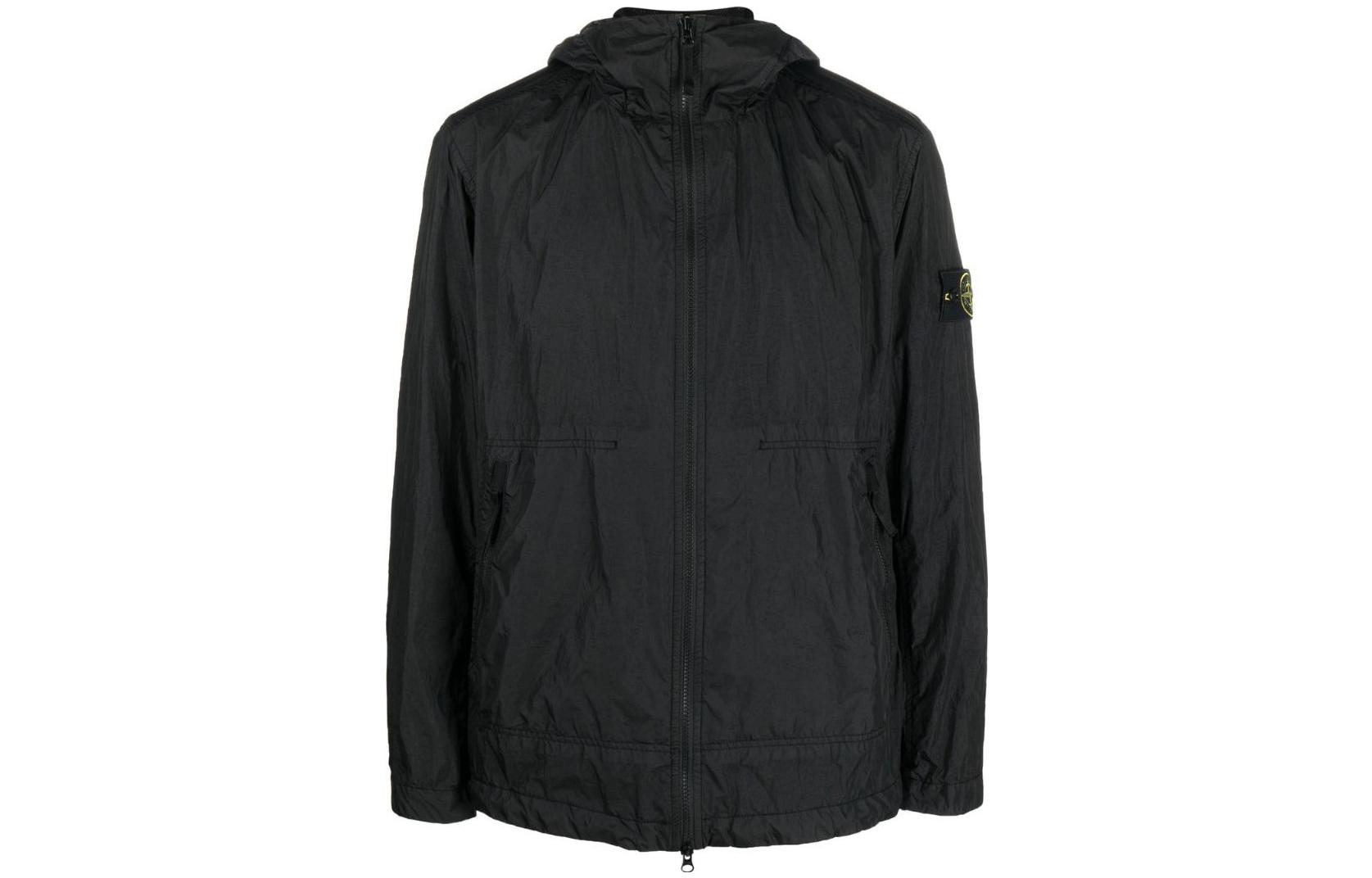 

Куртка мужская Stone Island с капюшоном и логотипом, черный