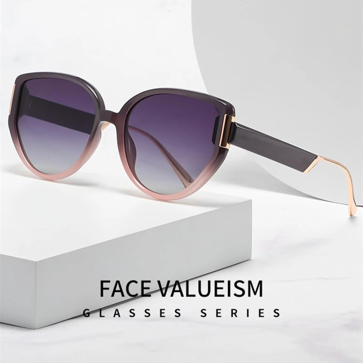 

Женские солнцезащитные очки UV400 с градиентной оправой «кошачий глаз», для вождения, кемпинга, пляжа, велоспорта и путешествий TVTBBVV, Blue Silver Blue