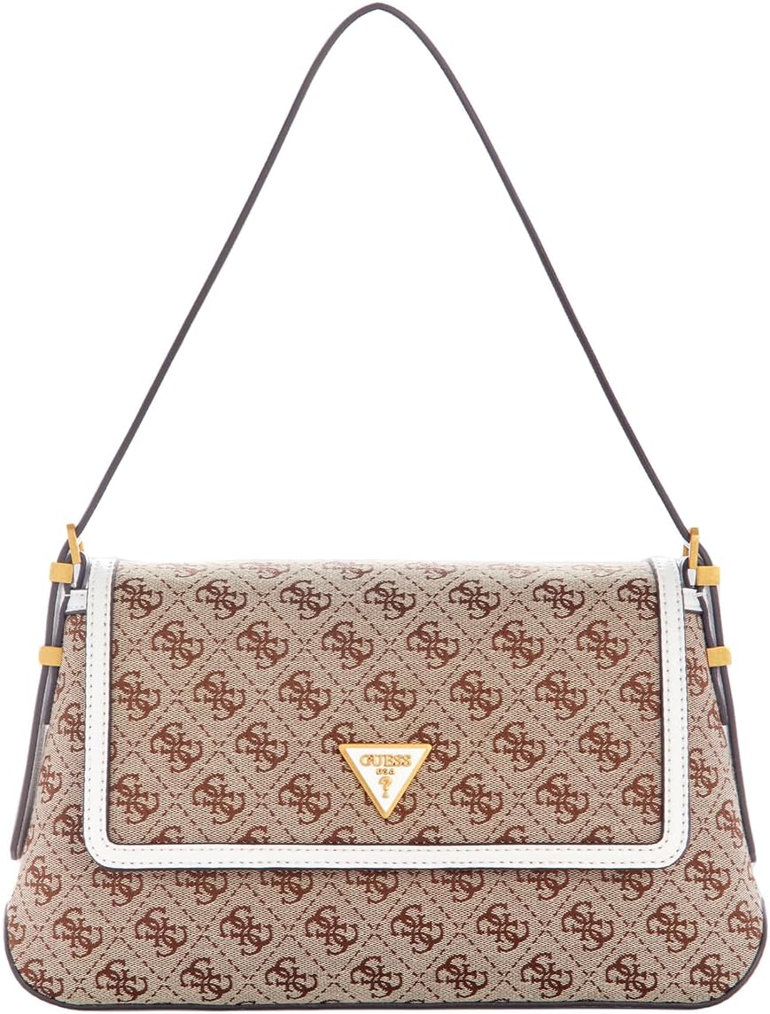 

GUESS женская сумка Desideria через плечо с клапаном, Beige Logo