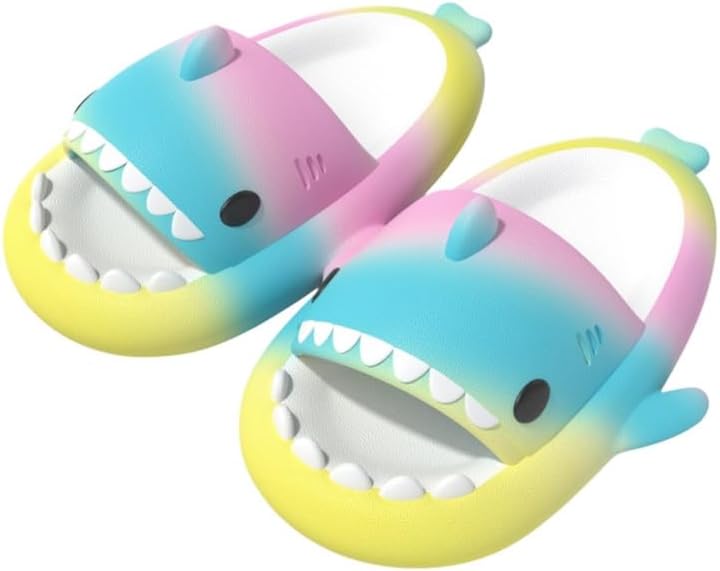 

Сланцы allgala Shark с задником, противоскользящие, с открытым носком, для мальчиков и девочек, для дома и улицы, удобные, с мягкой толстой подошвой, милым мультяшным дизайном, пляжные и для бассейна, зеленый/желтый/розовый