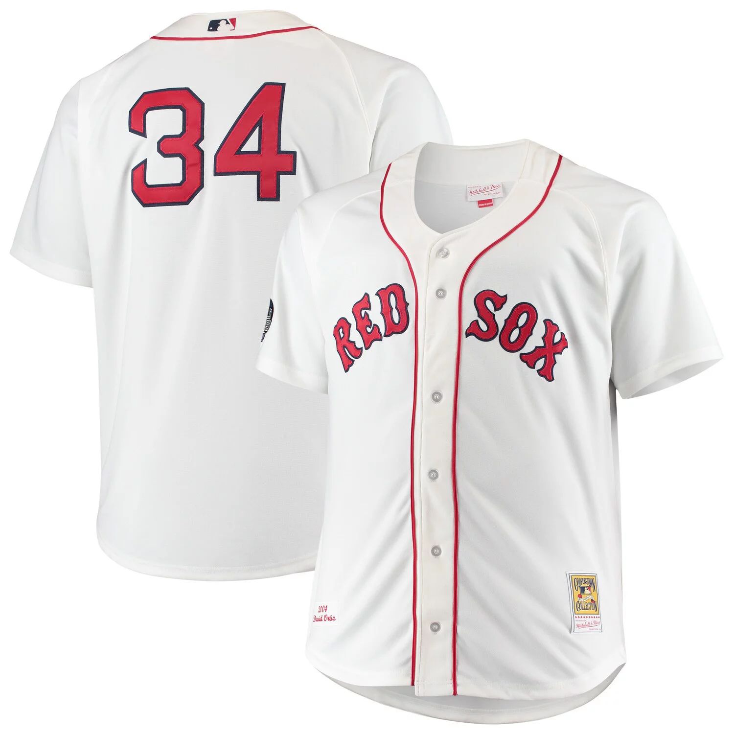 

Мужская белая футболка Mitchell & Ness David Ortiz Boston Red Sox Big & Tall Home Authentic Player, Белый, Мужская белая футболка Mitchell & Ness David Ortiz Boston Red Sox Big & Tall Home Authentic Player