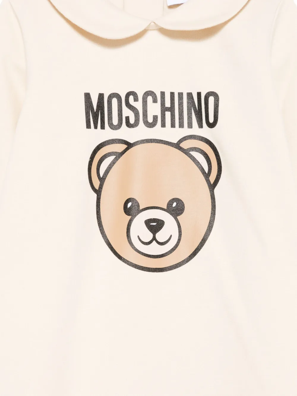Пижама с воротником Питер Пэн Moschino Kids, бежевый — фото 3