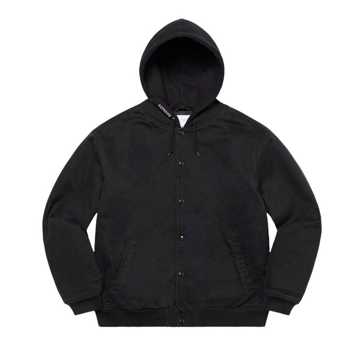 

Куртка Supreme Hooded Twill Varsity Jacket, черный