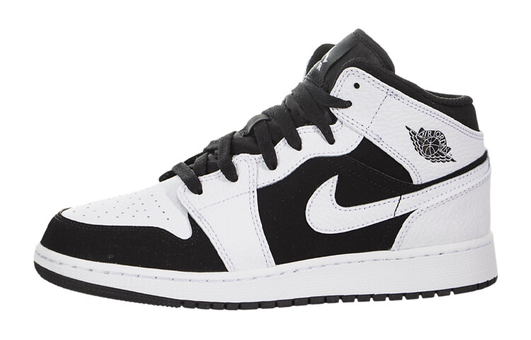 Кроссовки Jordan 1 Mid White Black GS