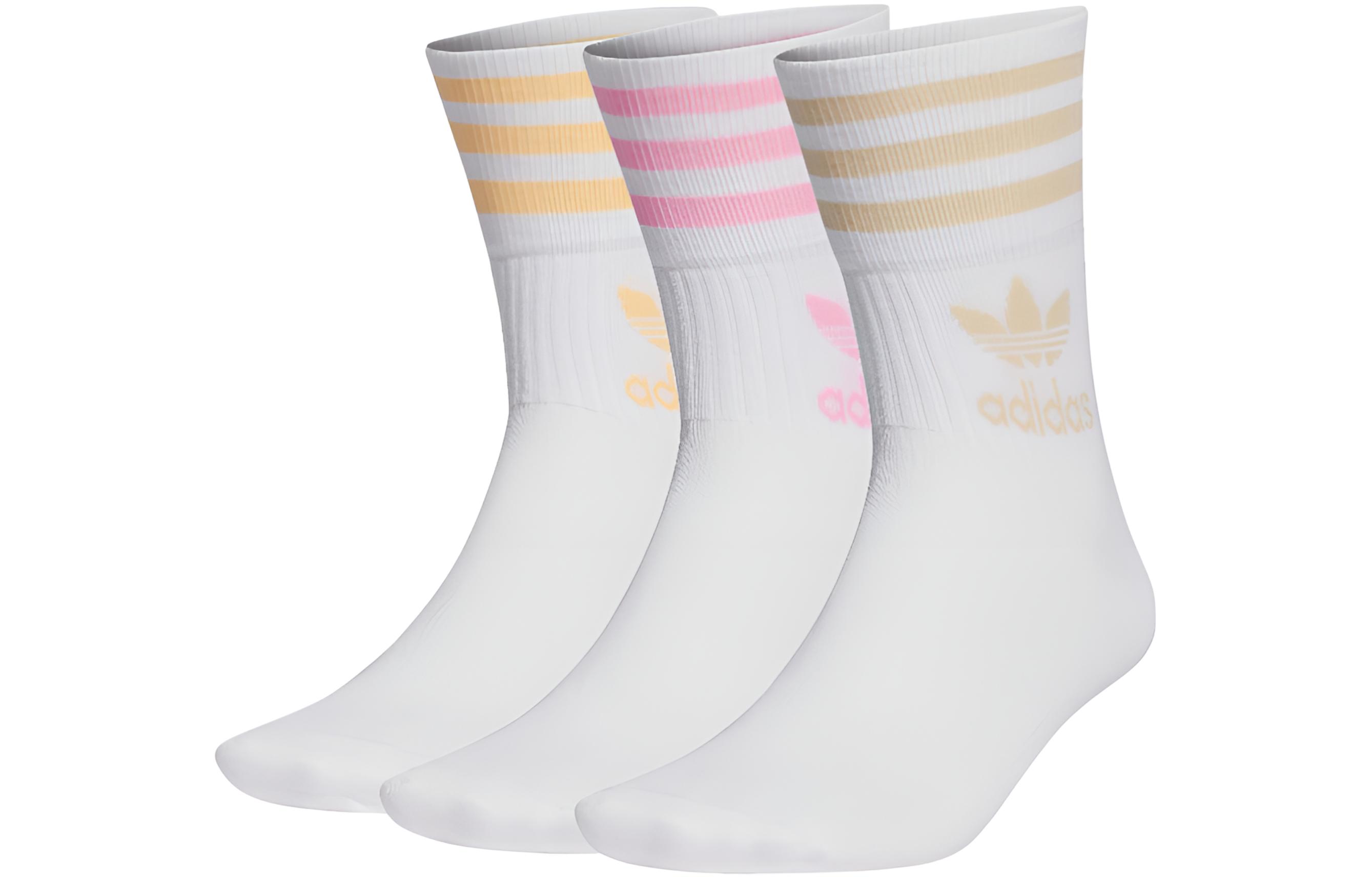 

Носки унисекс до середины голени Adidas Originals, 3 Pack (Yellow+Pink+Khaki)