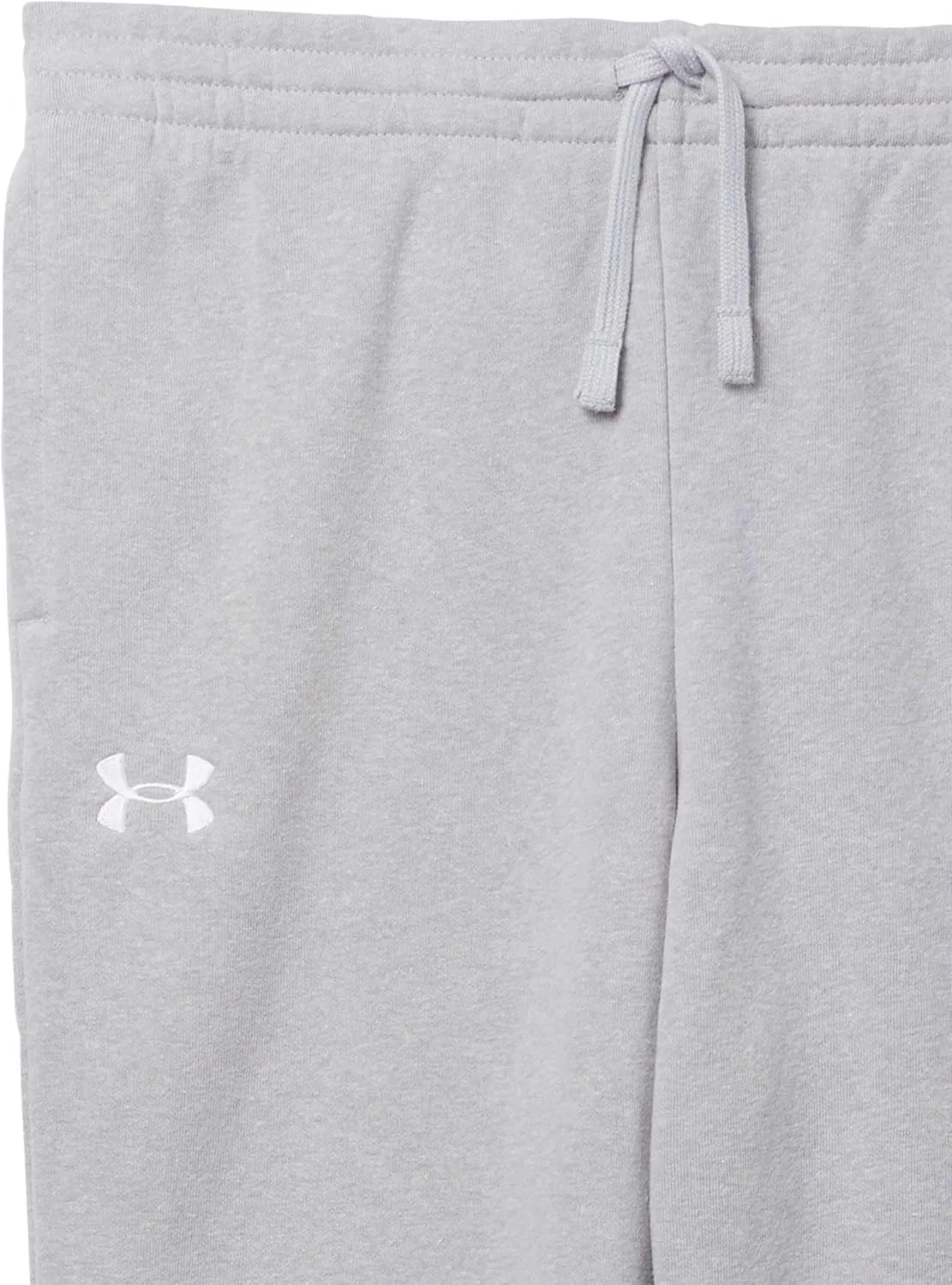 Детские флисовые спортивные штаны Under Armour Rival, (011) Mod Gray Light Heather//White — фото 3
