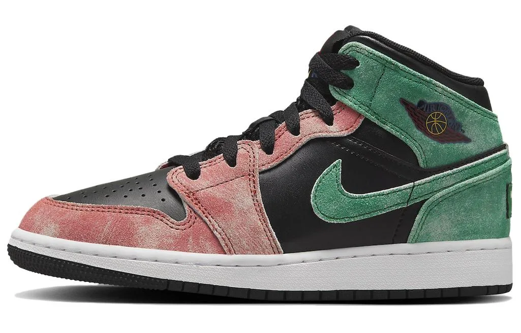 Кроссовки Mid SE MJ's Playground GS Jordan, черный розовый зеленый
