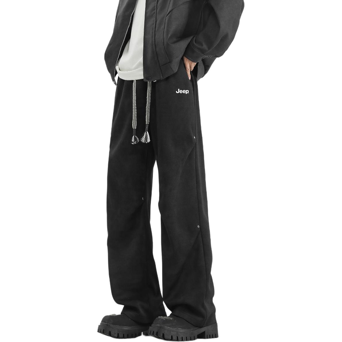 

Повседневные брюки Unisex утепленные с флисовой подкладкой прямого кроя Jeep, черный[spring fall regular]