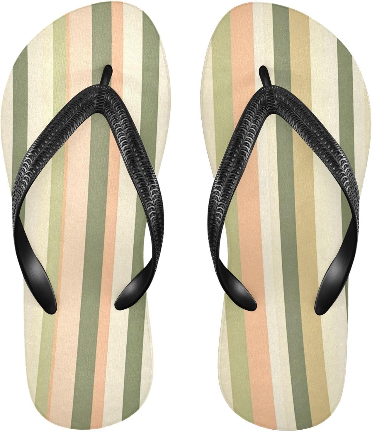 

Зеленые бежевые полосатые шлепанцы для пляжа, летние повседневные сандалии для женщин и мужчин, душевые тапочки 20860547 Kfbe
