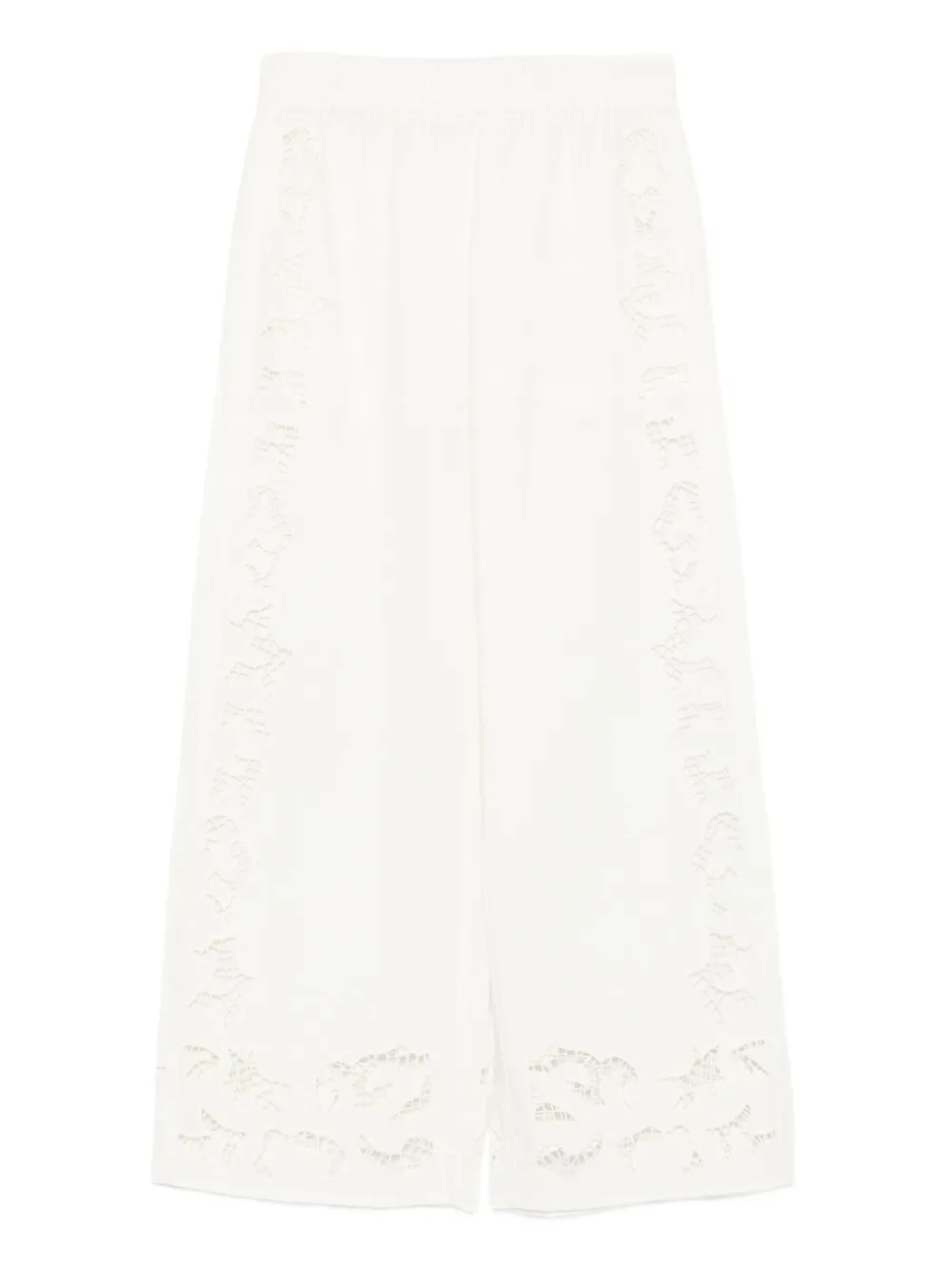 

Вышитые брюки Таня с люверсами Alice + Olivia, белый