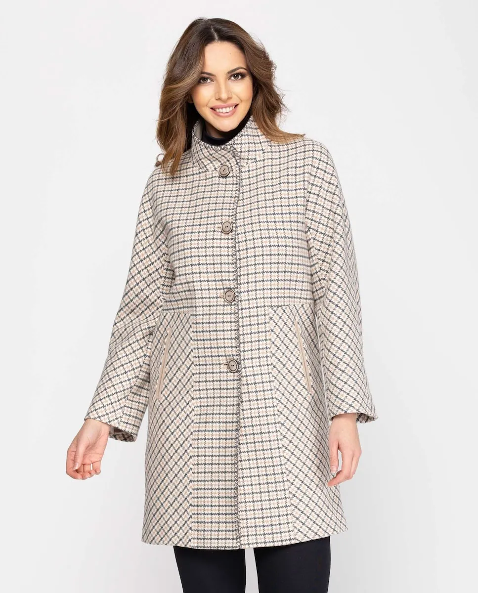 

Женское пальто с воротником-стойкой и японским рукавом Fsh, бежевый