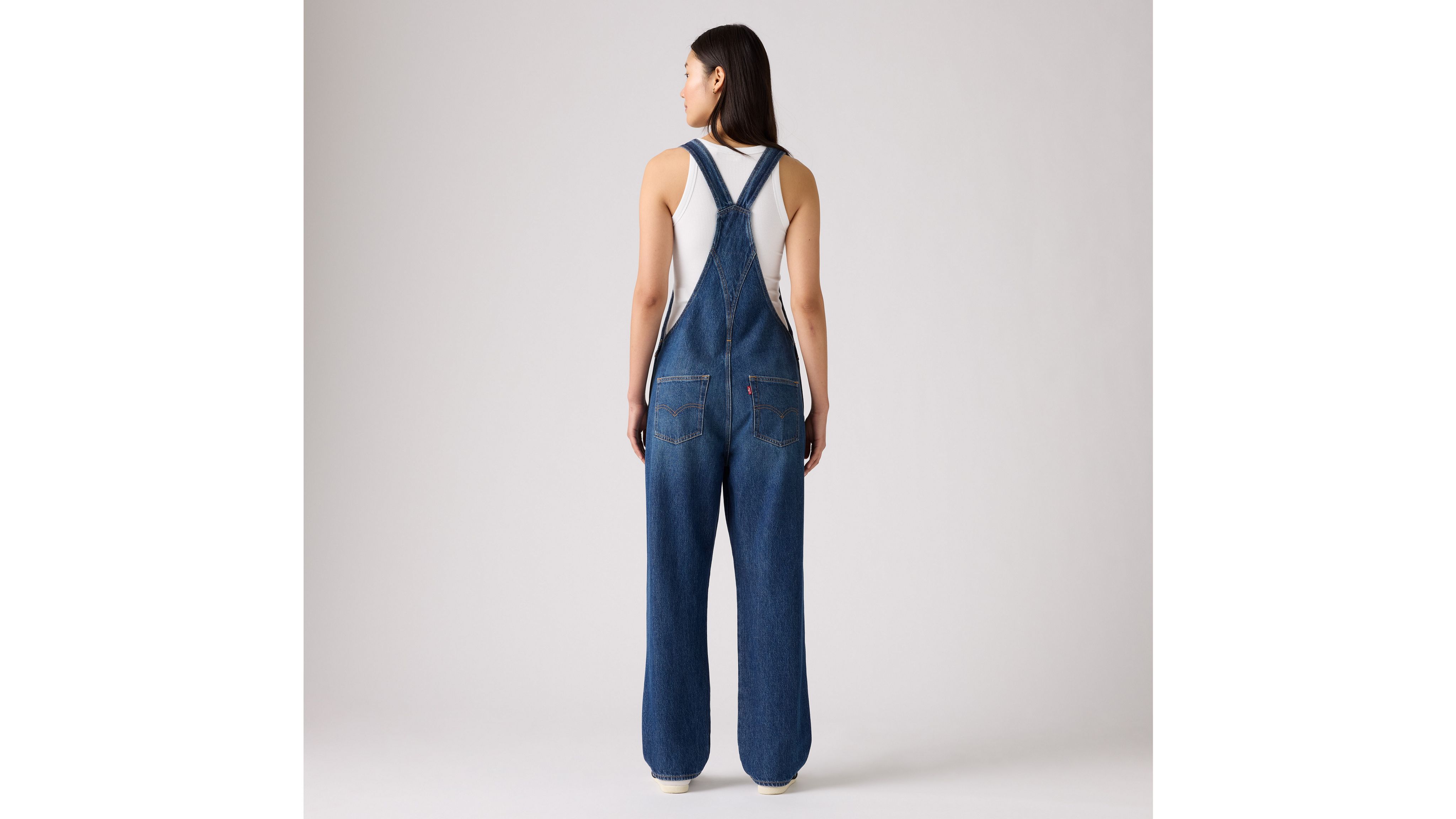 Винтажный джинсовый женский комбинезон Levi's, Propose To Me - Dark Wash — фото 4