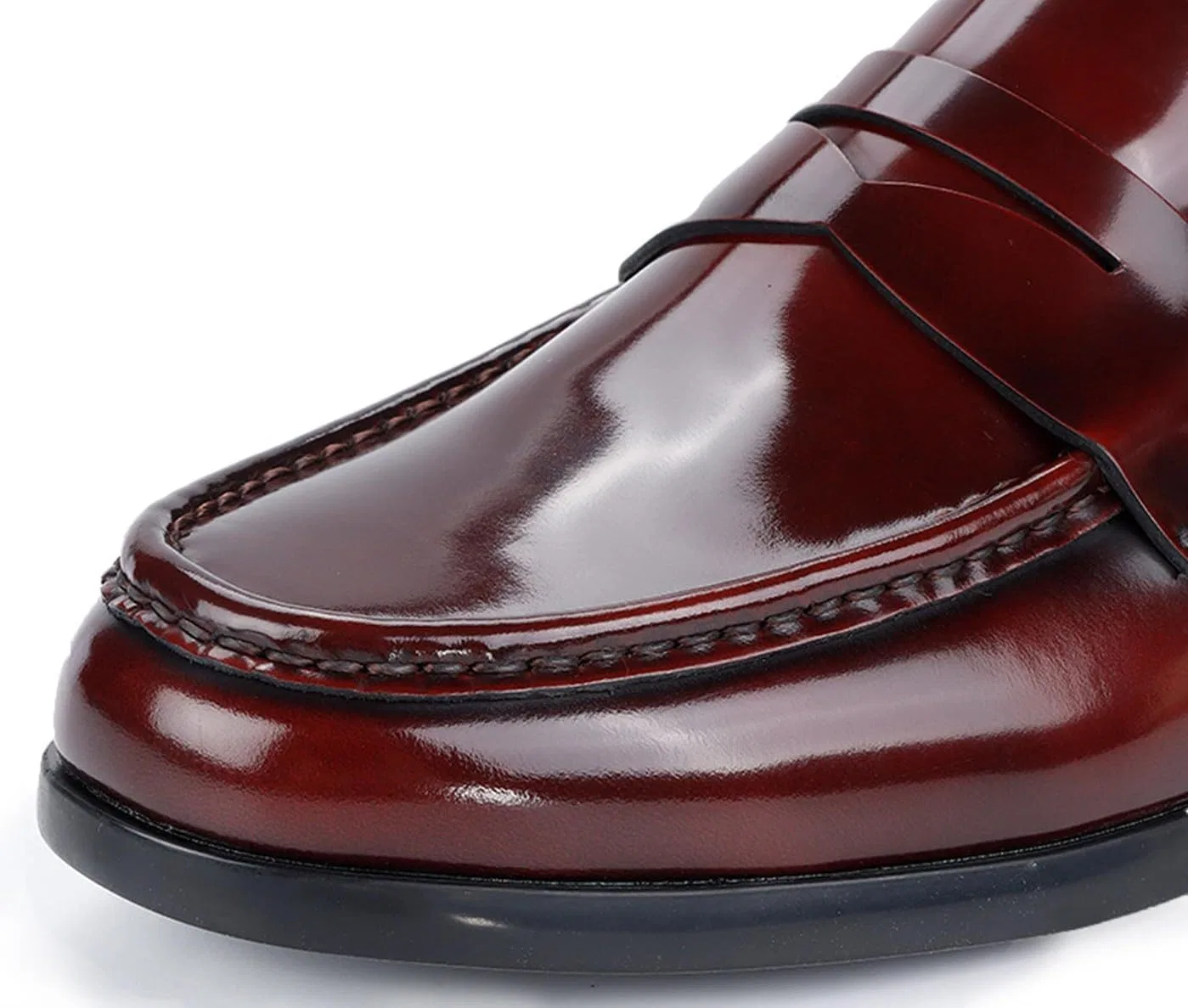 Лоферы кожаные глянцевые, Classic Moc Toe Business Casual, красный BEMNRVT — фото 4